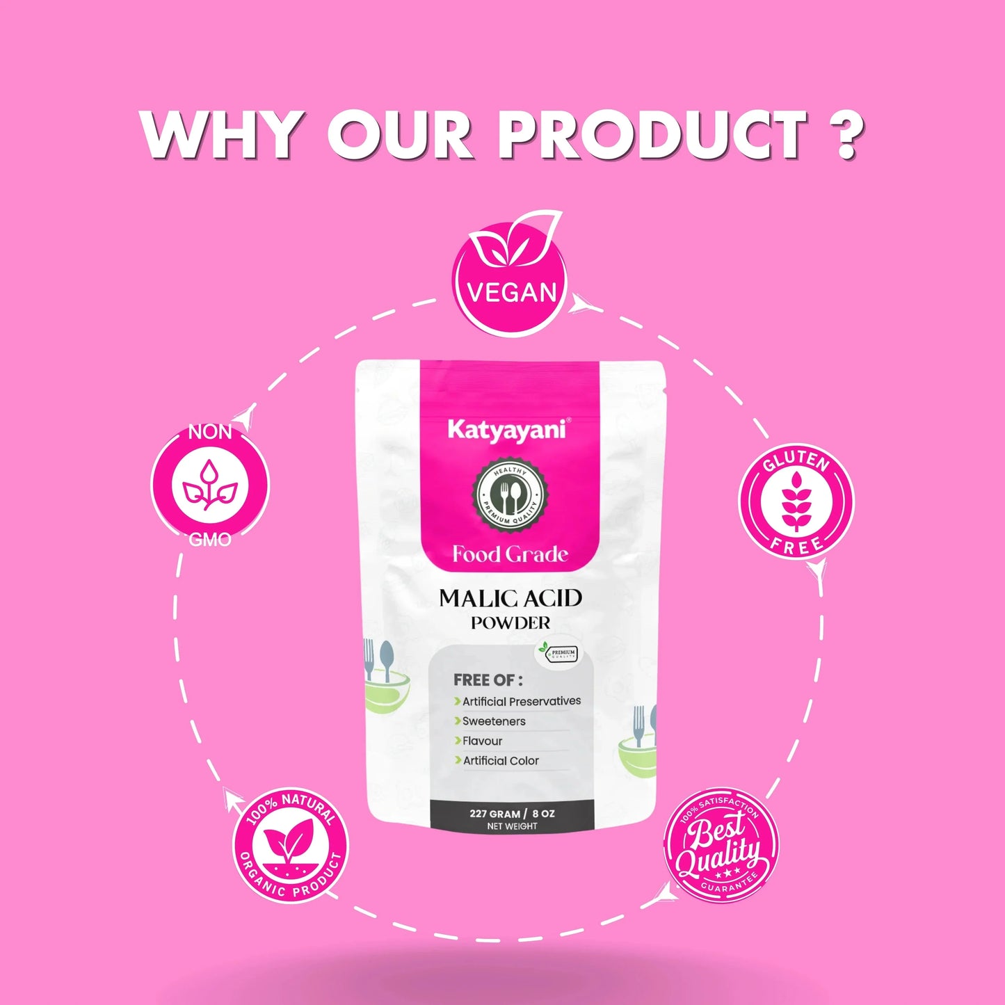 GGV Malic Acid - Natural Food Grade Powder Green Garden Vibes Grades