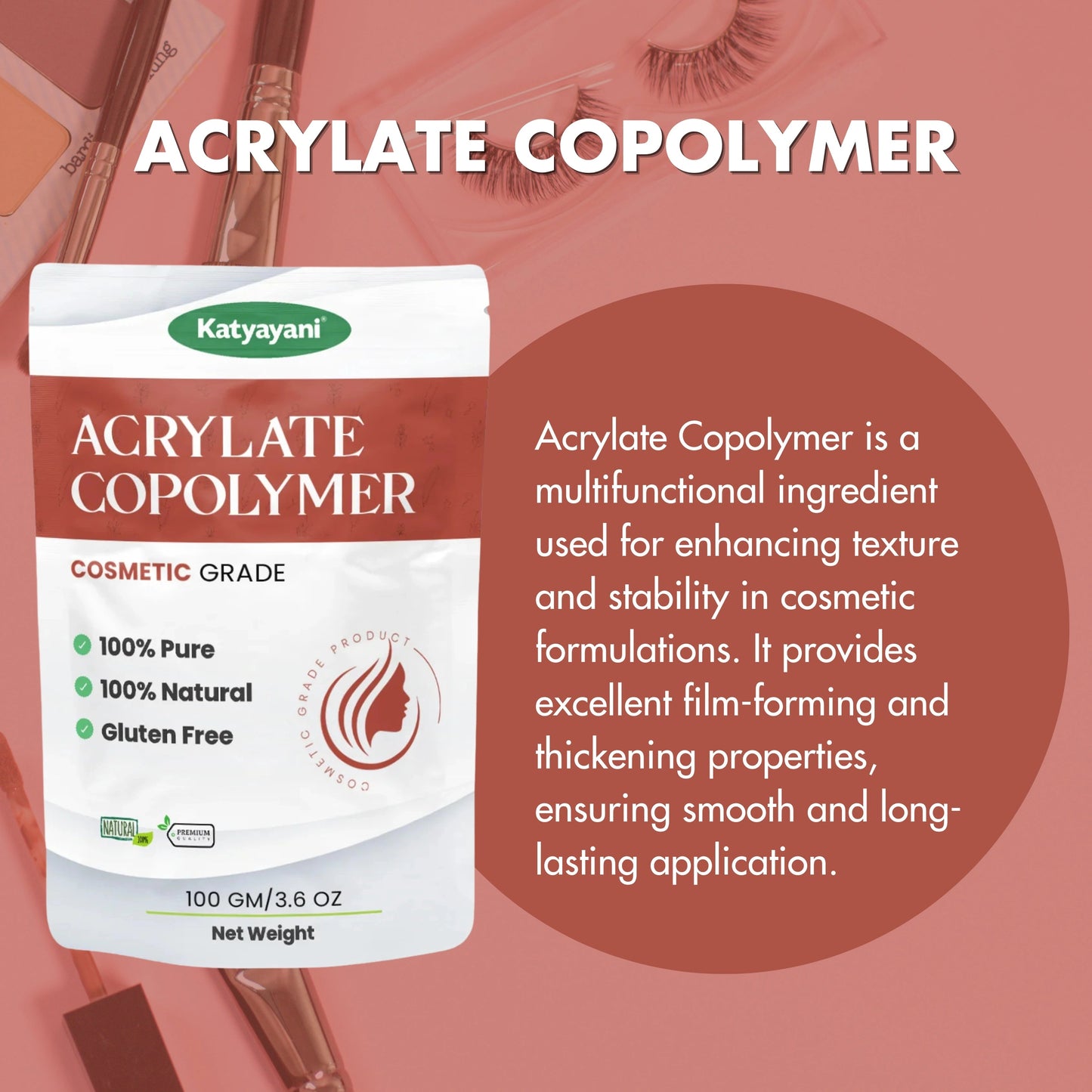 GGV Acrylate Copolymer for Skin and Hair Care |100 gm (3.6 oz)|Cosmetic Grade Green Garden Vibes Grades