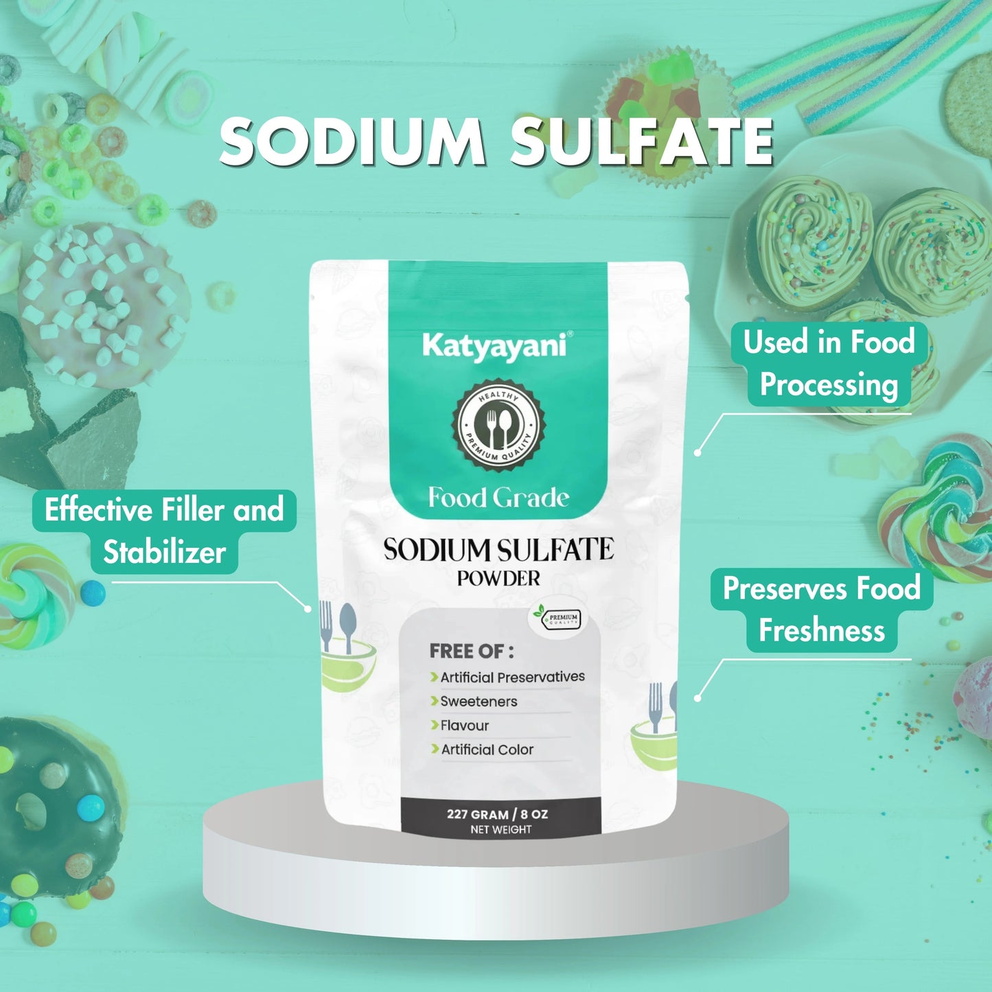 GGV Sodium Sulfate 227 gm (8oz)-Food Grade Green Garden Vibes Grades