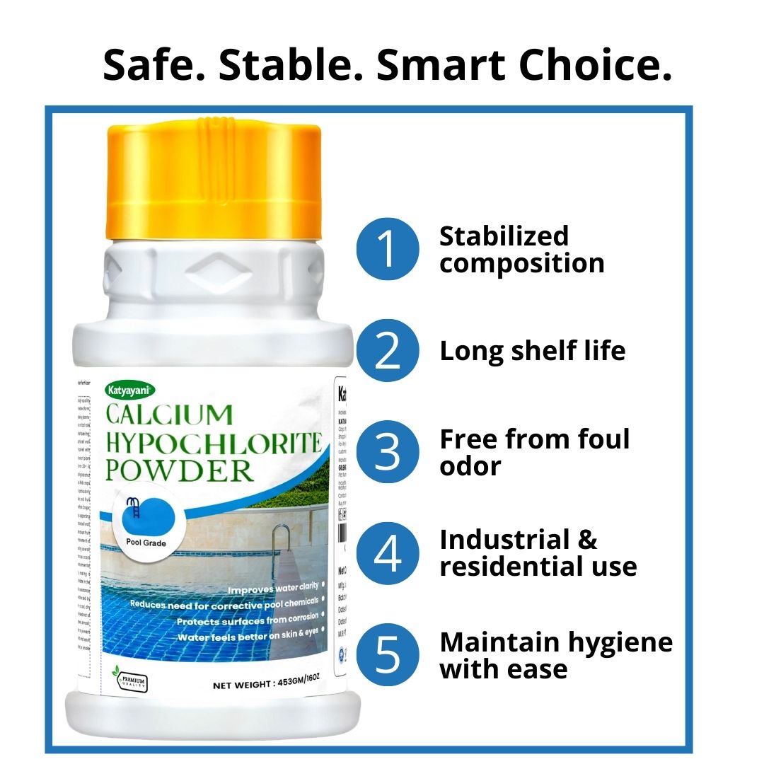 GGV Calcium Hypochlorite Powder 453gm (16oz)-Pool Grade Green Garden Vibes Grades