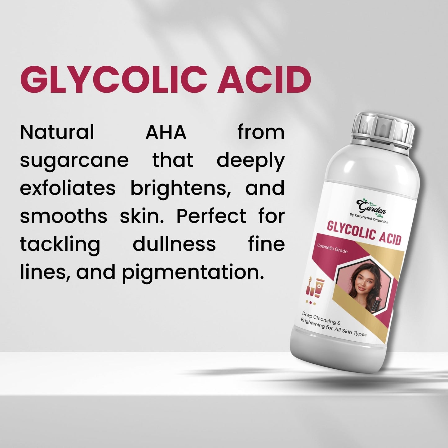 GGV Glycolic Acid - Cosmetic Grade 100 ml (3.38 oz) | Deep Cleansing & Brightening for All Skin Types Green Garden Vibes Grades