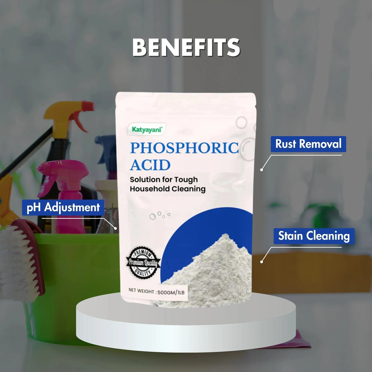 GGV Phosphoric Acid 500gm-Industrial Grade | Powerful Cleaning Agent Green Garden Vibes Grades