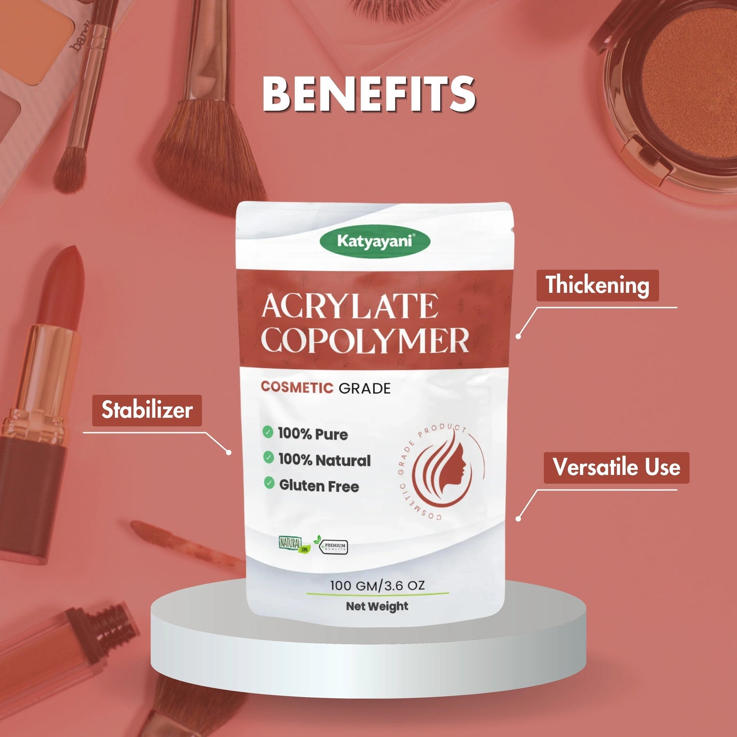 GGV Acrylate Copolymer for Skin and Hair Care |100 gm (3.6 oz)|Cosmetic Grade Green Garden Vibes Grades