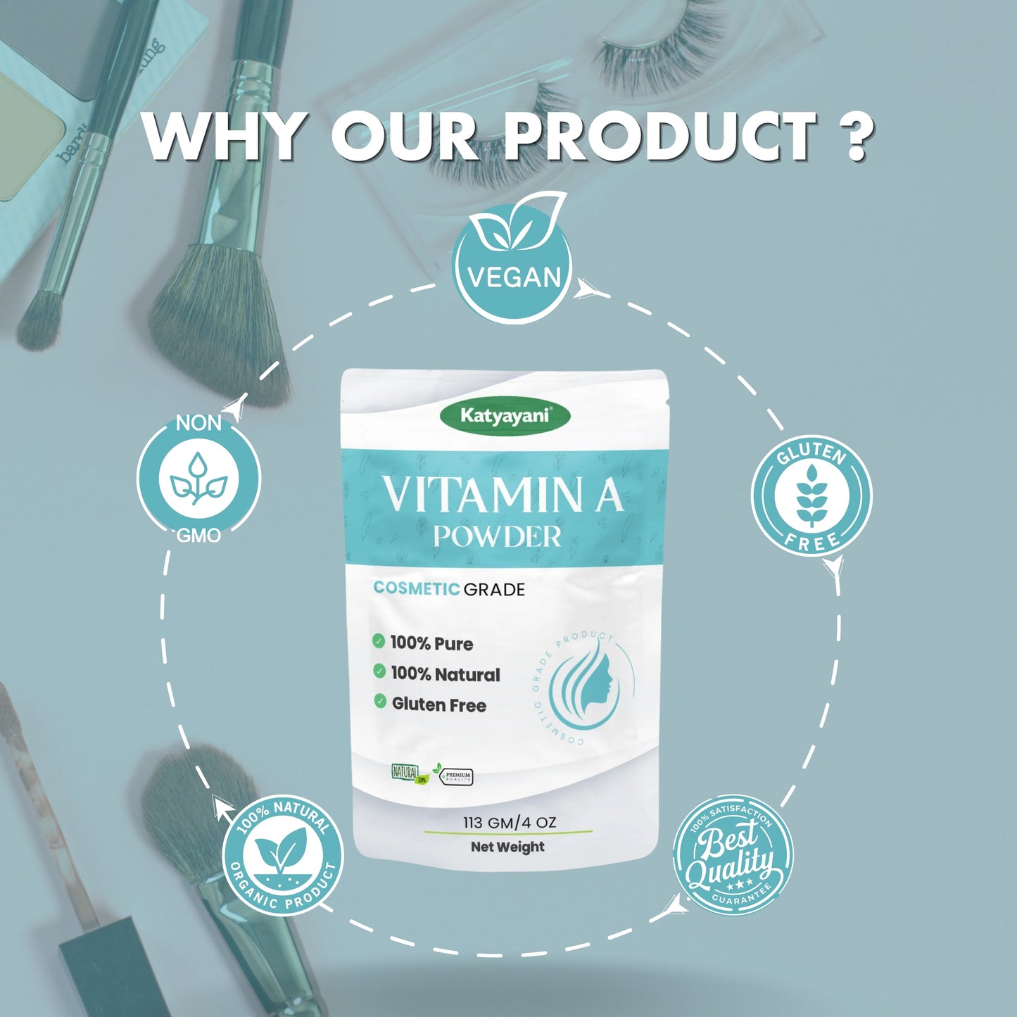 GGV Vitamin A Powder 113 gm (4 oz)-Cosmetic Grade Green Garden Vibes Grades