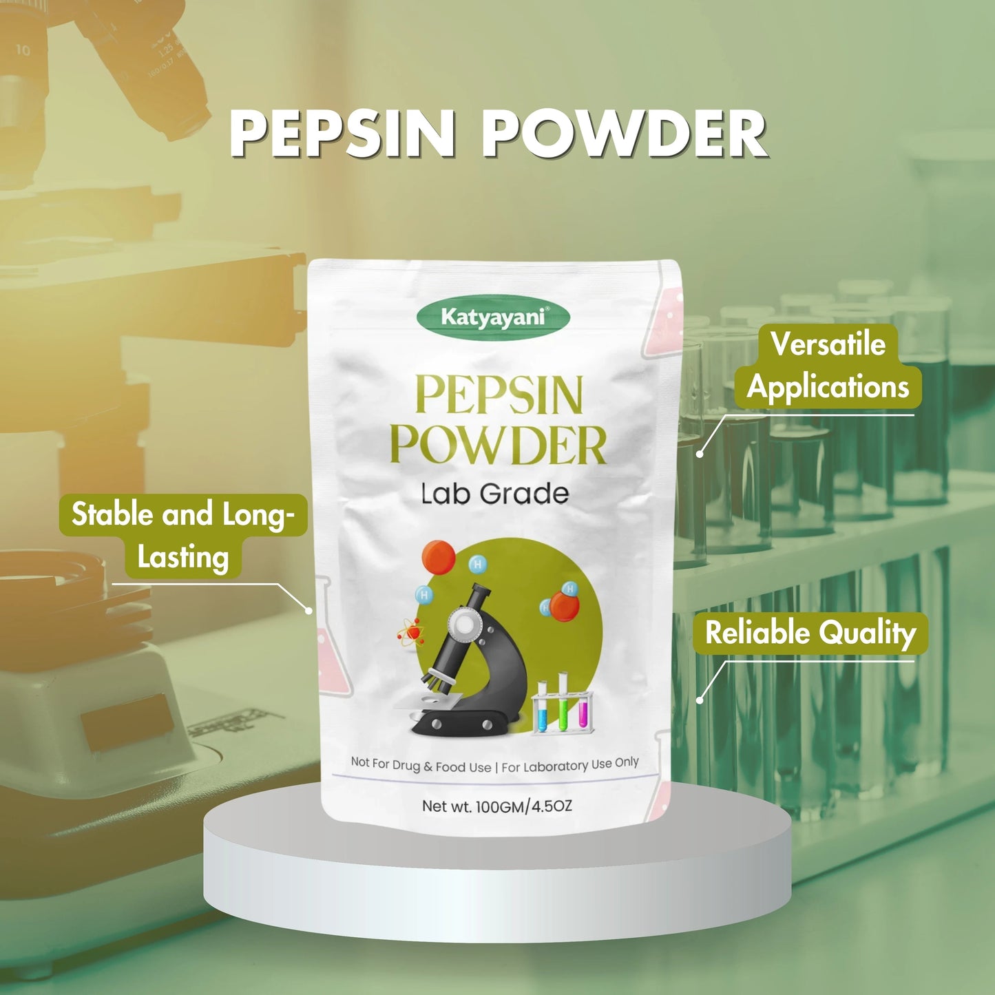GGV Pepsin Powder, 100gm (3.5oz)-Lab Grade Green Garden Vibes Grades