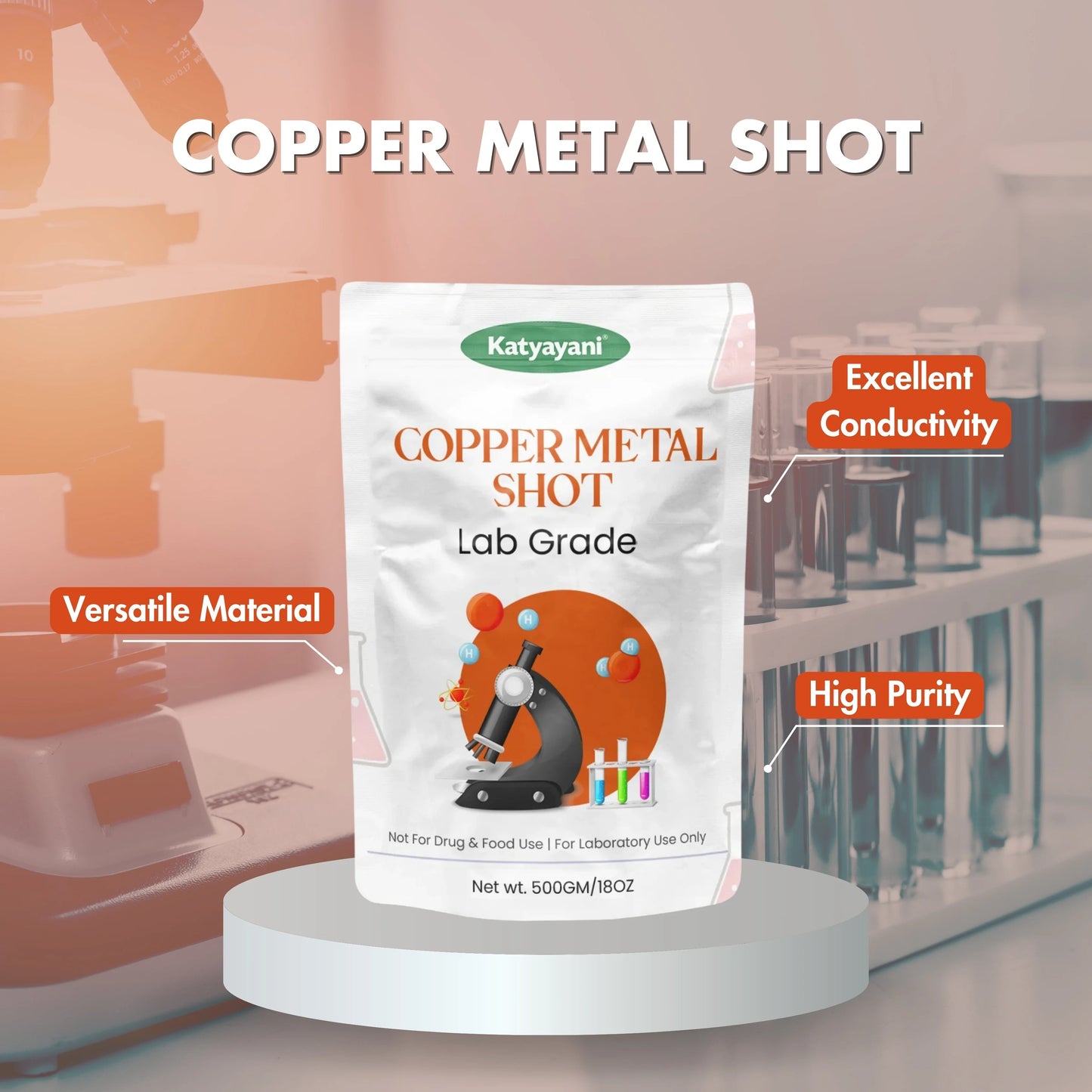GGV Copper Metal Shot- 500gm (17.6oz)-Lab Grade Green Garden Vibes Grades