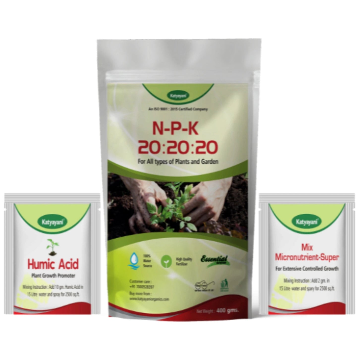 GGV NPK 20 20 20 Fertilizer, Mix Micronutrients & Organic Humic Acid - 2 Sample Packs Green Garden Vibes Canada