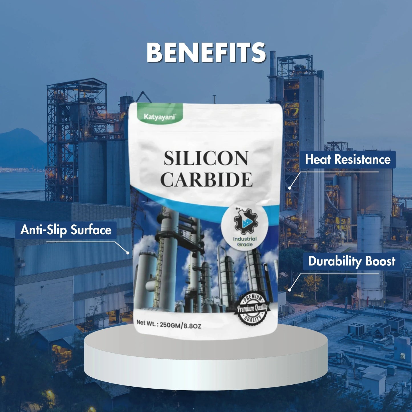 GGV Silicon Carbide 250gm-Industrial Grade Green Garden Vibes Grades