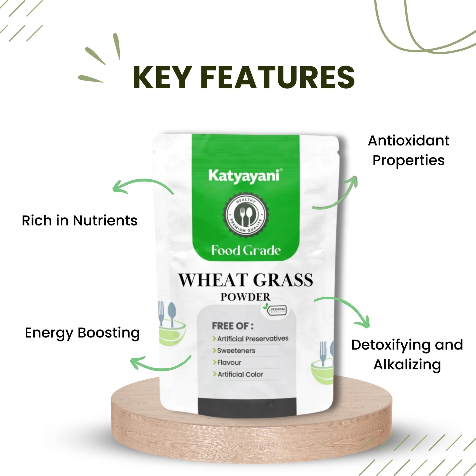 GGV Wheat Grass Powder 454 gm (16 oz)-Food Grade Green Garden Vibes Grades