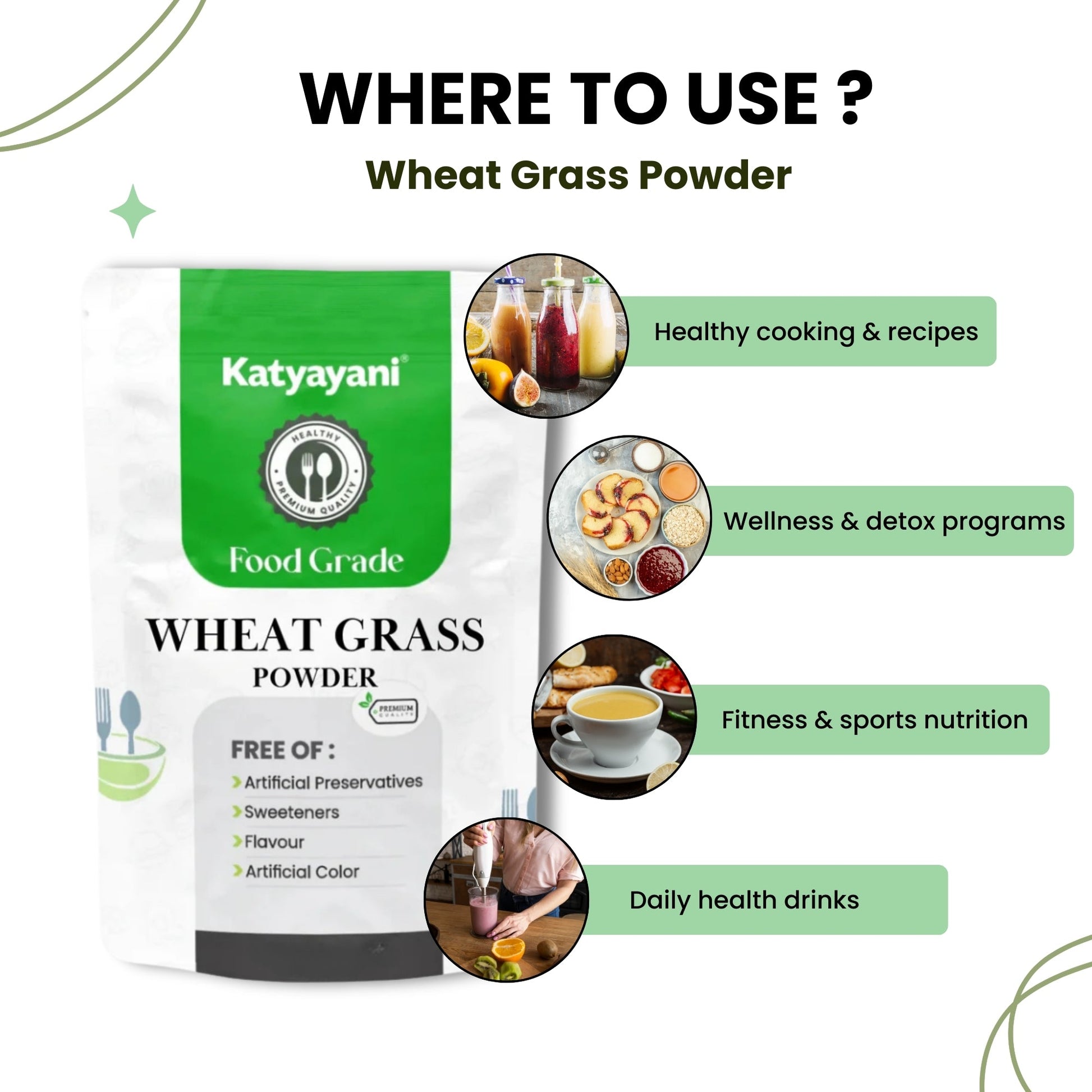 GGV Wheat Grass Powder 454 gm (16 oz)-Food Grade Green Garden Vibes Grades