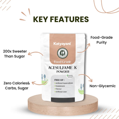 katyayani GGV Acesulfame Potassium Food grade 340gm (12oz) |Sugar-Free Sweetener for Cooking & Drinks Green Garden Vibes Grades