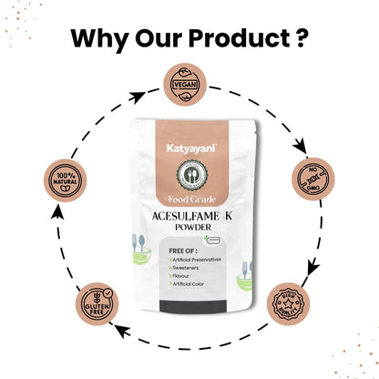 katyayani GGV Acesulfame Potassium Food grade 340gm (12oz) |Sugar-Free Sweetener for Cooking & Drinks Green Garden Vibes Grades