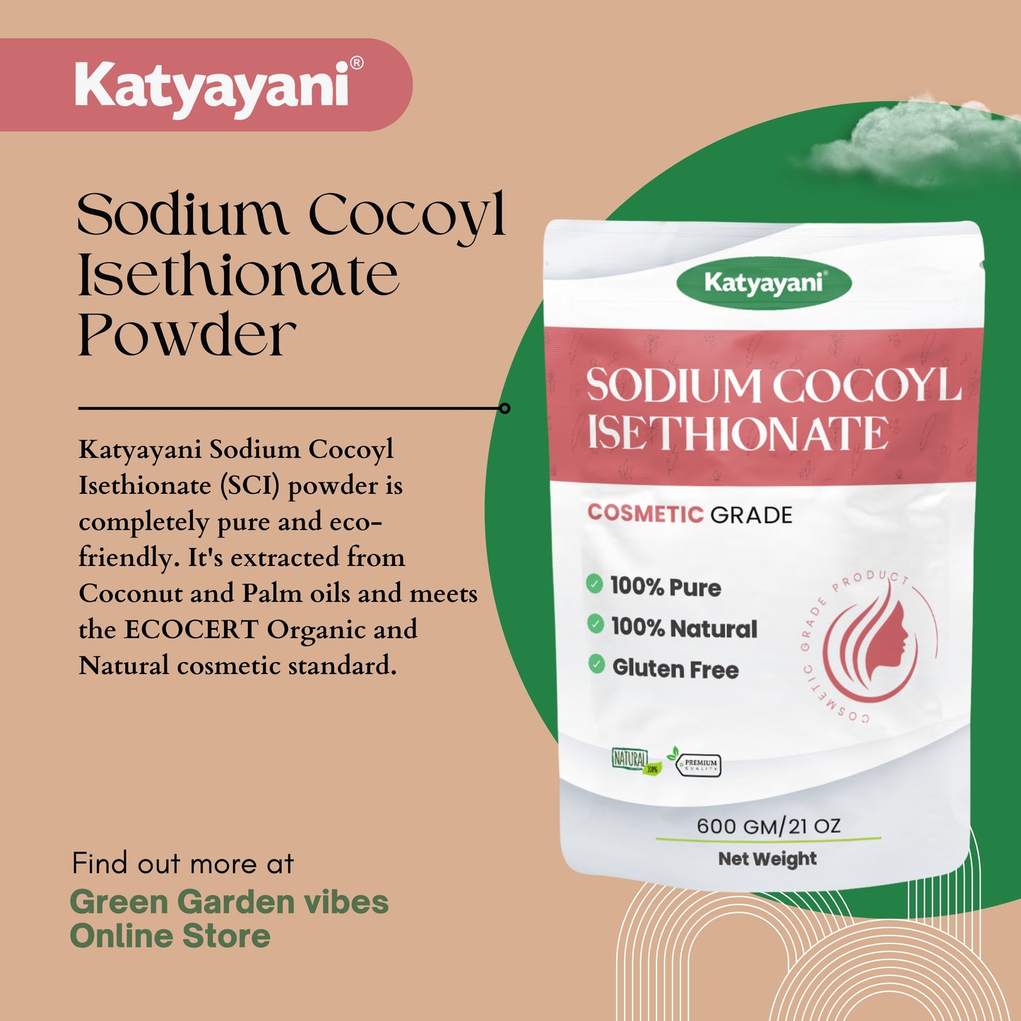 Sodium Cocoyl Isethionate (SCI) Powder 600gm (21 oz)