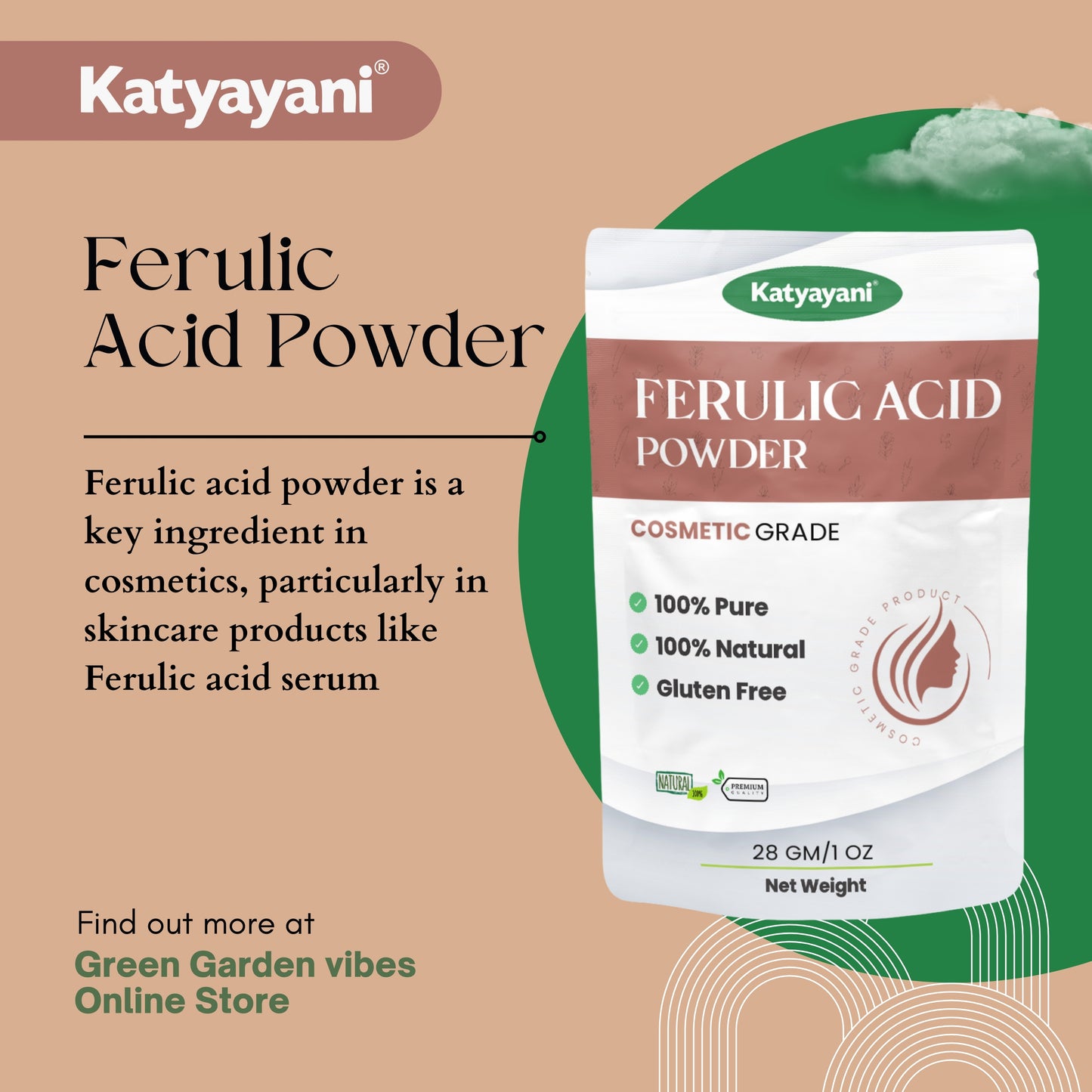 Ferulic Acid Powder 28 gm (1oz)