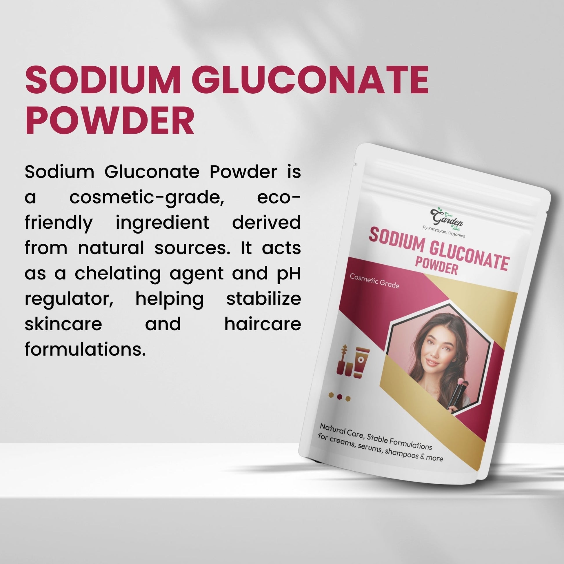 GGV Sodium Gluconate Powder 120 gm (4 oz)-Cosmetic Grade Green Garden Vibes Grades
