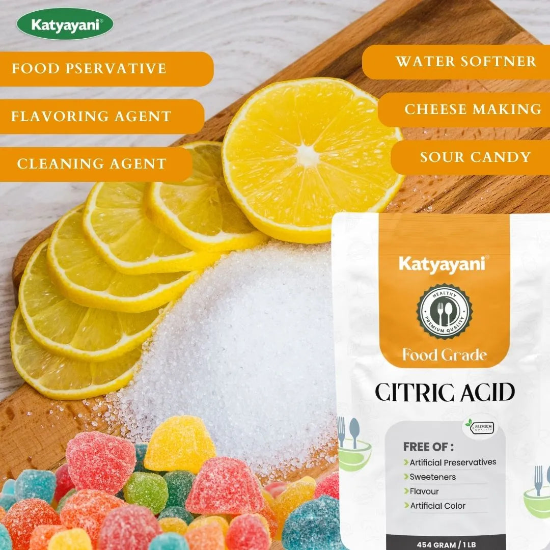 Citric Acid 454 gm (1 lb)-Food Grade Green Garden Vibes Grades